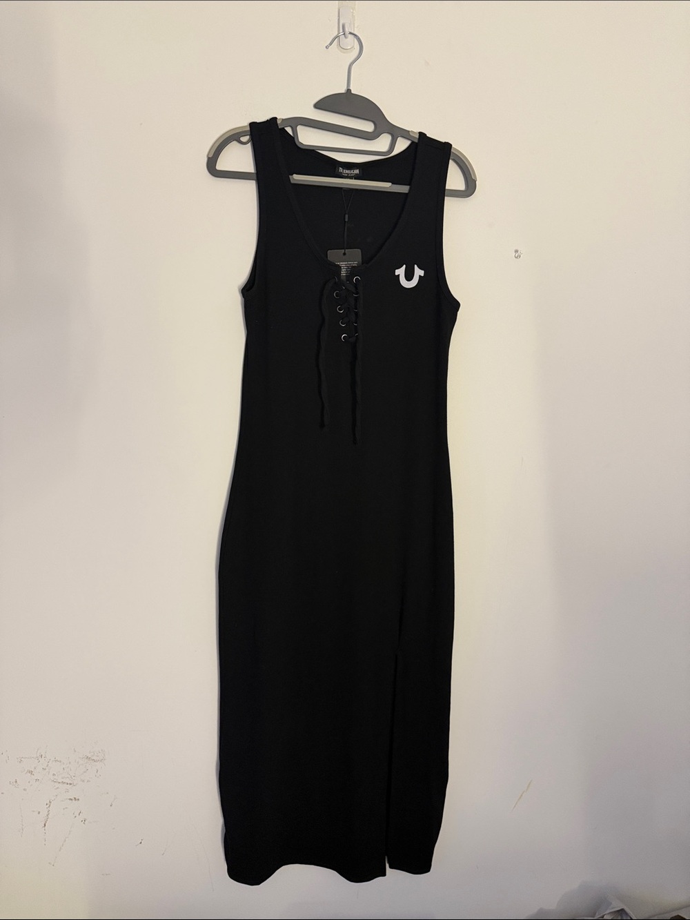 True Religion Horseshoe Lace-Up Midi Tank Dress